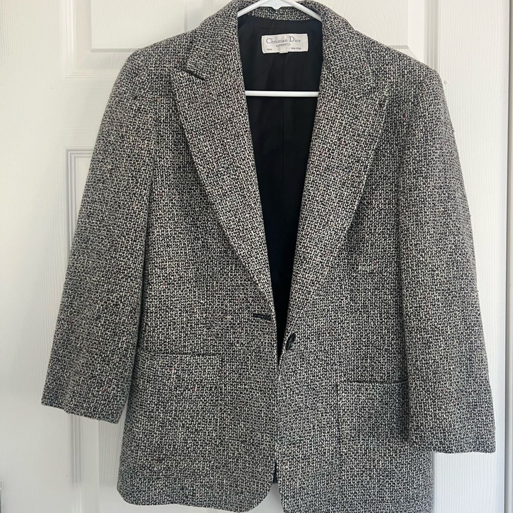 Dior Black and White Tweed Blazer